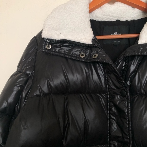 7 for all mankind shearling faux puffer jacket - Picture 2 of 7